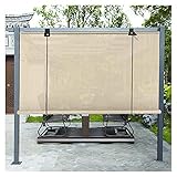 - UV-Beständigkeit: Das atmungsaktive Strickgewebe hat 90% UV-Schutz und lässt kühlende Luft zirkulieren. Halten Sie tagsüber Veranden, Terrassen, Terrassen, Pavillons oder andere Räume bereit