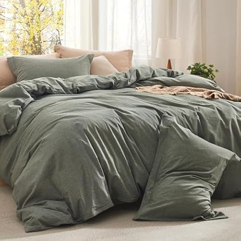Bedsure Queen Comforter Set Grayish Olive Green Cover