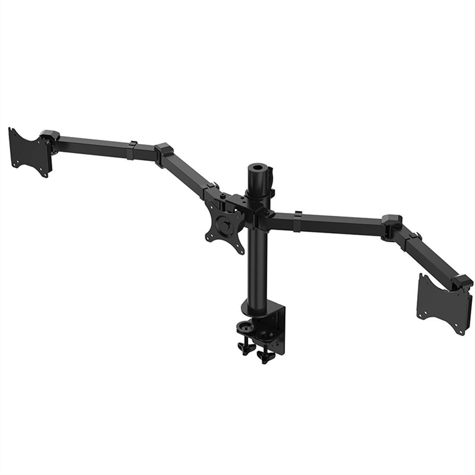Aioneer Monitor Desk Mount Triple Monitor Stand For 10-27 Inches 3 Monitor Desk Mount, Heavy-Duty Free Standing Fully Adjustable Arm, Desk Clip Mount, Each Arm Holds Up To 22Lbs