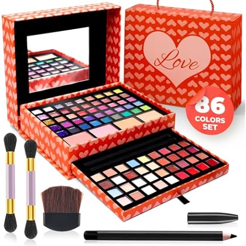 Toysical 2-Tier Makeup for Teens 10-12 - Kids Makeup Kit for Girl, Real Washable Makeup for Teen Girls or Women - Non Toxic Makeup Gift Set 86 Colors Full Makeup Starter Kit for Teenagers Cover