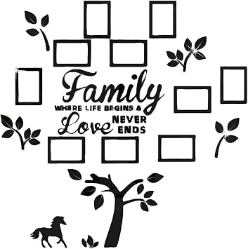 Family Tree Wall Decal Acrylic 3D DIY Mirror Sticker Photo Frames Removable Wall Art Decals Home Decorations for Living Room Bedroom Kitchen Dining Room Office Home Decoration