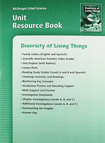 McDougal Littell Science: Unit Resource Book Grades 6-8 Diversity of Living Things