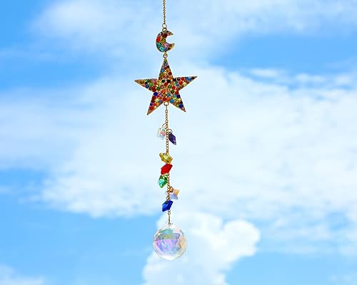 Miniatura 7 de H&D HYALINE & DORA - Colgante colgante de ventana con prisma de cristal, fabricante de arco iris, decoración para el hogar, jardín, árbol de Navidad