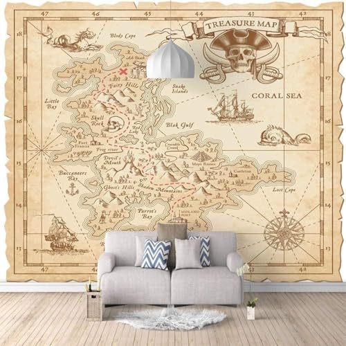 Mural 3D Hogar Decoración De Pared Mapa Ruta Paisaje Sofá Tv Papel Tapiz Arte Fondo Pared-200Cm×140Cm
