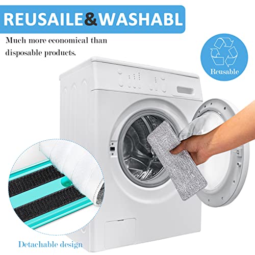 Microfiber Mop Pads Flat Replacement Heads For Wet/Dry Mops Washable Reusable Refills Compatible With Floor Care System Floor Cleaning And Scrubbing (6 Pack 13" X 4.7") #TOP4