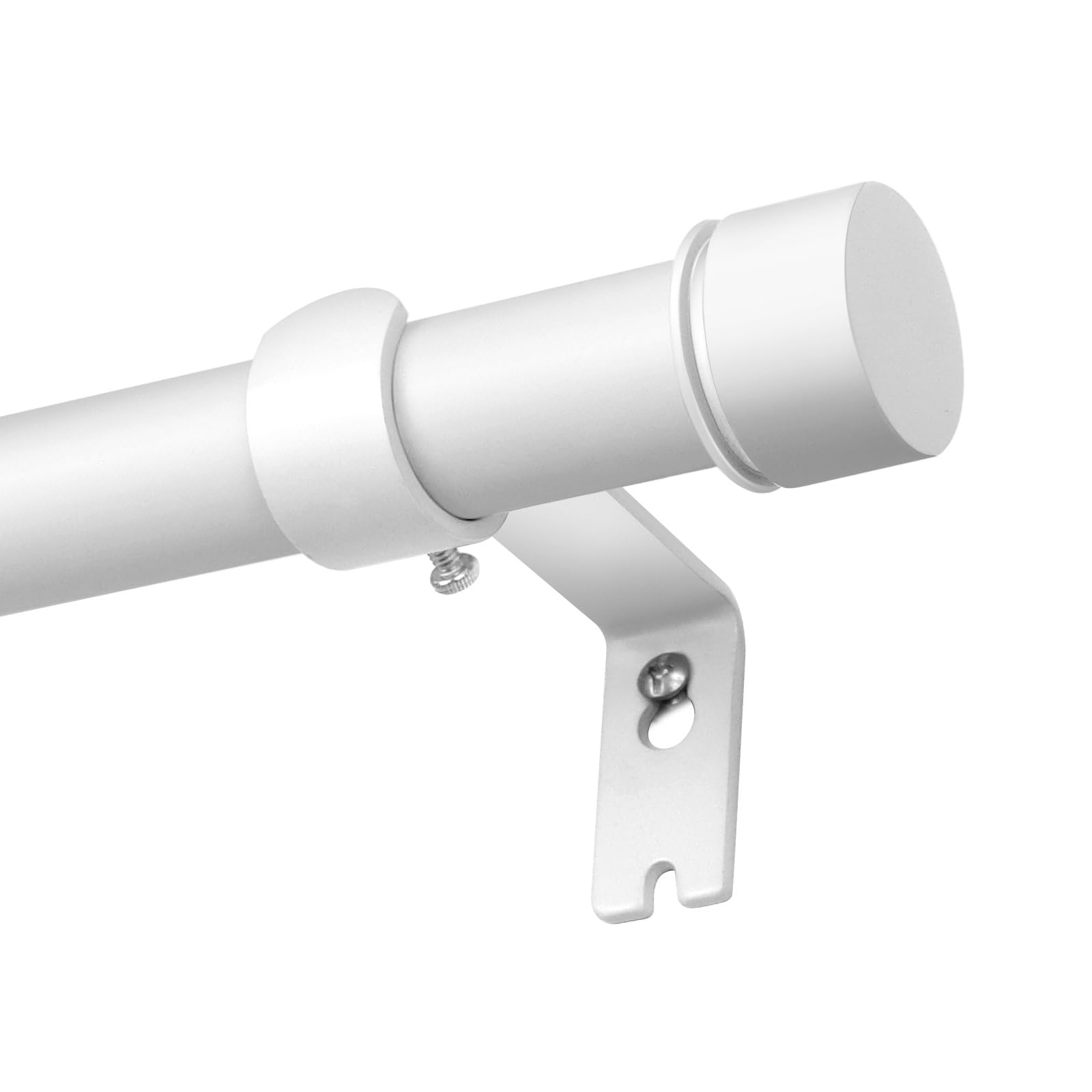 HOTOZON Barra de Cortina Blanco 80 a 148 cm, Barra Cortinas Extensible con Remates de Tapa y Soportes, Barra Cortina Diámetro de 25 mm, Barra para Cortinas para Salón, Dormitorio, Ventana, Comedo