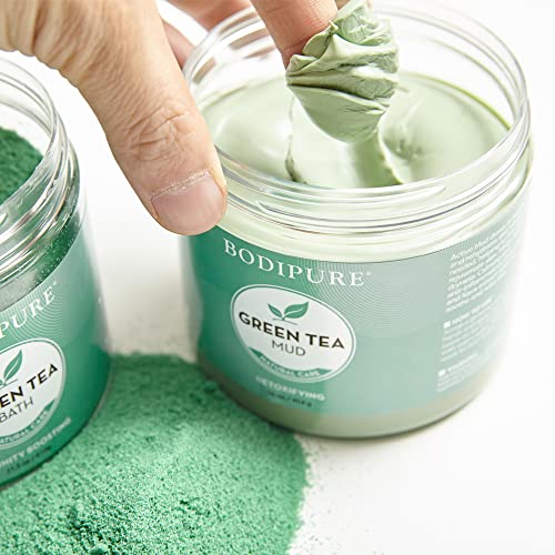 Bodipure Green Tea Body Mud Mask For Body - Rich In Powerful Antioxidants To Fight Free Radicals - Spa Quality Skin Rehydrating Treatment, 16 Ounce #TOP1