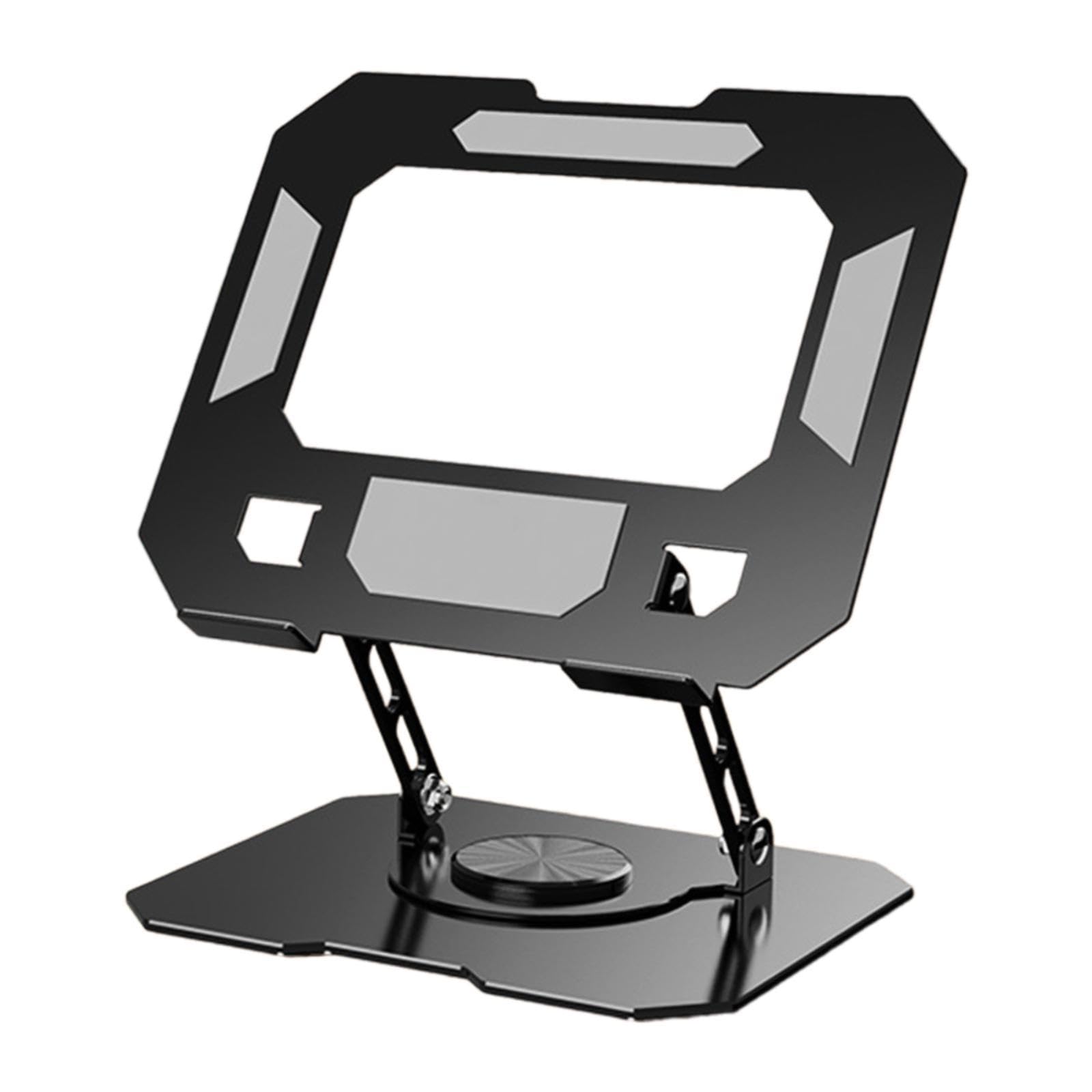 Soporte plegable flexible para laptop, soporte portátil para tablet con rotación de 360°, altura ajustable para el hogar y viajes, soporte elevador para portátil negro