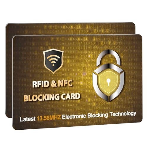 SaiTech IT 2 PK RFID Blocking Cards Protect Your Entire Wallet, Purse, and Cards from NFC Contactless Theft Wallet for Men & Women- PL Golden