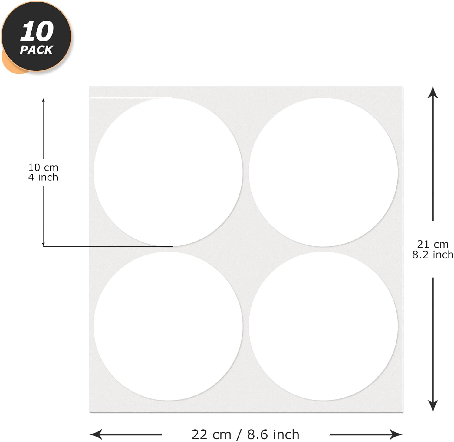 40 PCS Dot Stickers 4" Round Labels Large Circle Color Coding Moving Decals Price Tags for Office Classroom Home Yard Sale Line up White - Image 2