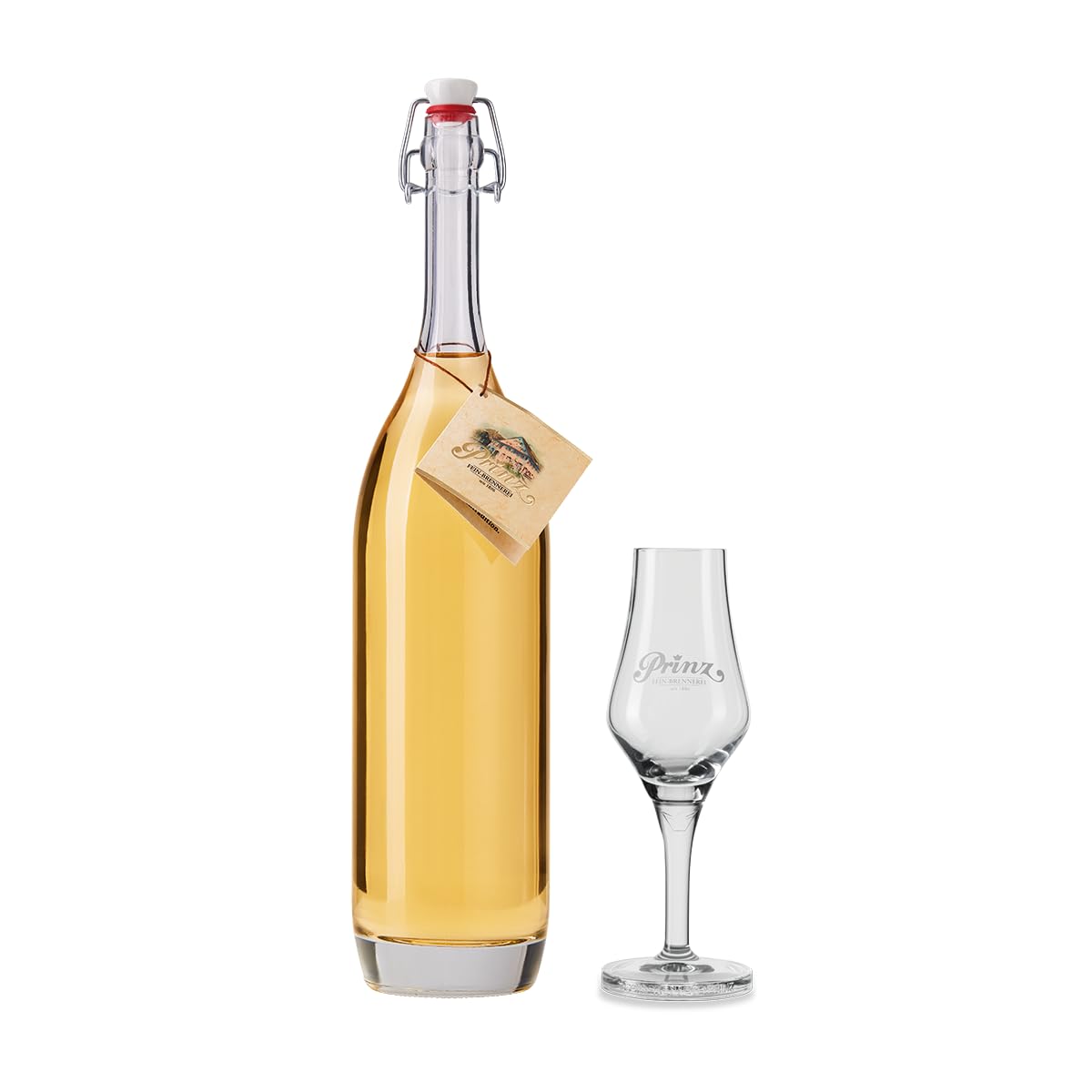 Prinz Alte Marille Set – 0,7 l Original Prinz Alte Marille 41% vol mit Holzfassnote und ein edler Exklusivkelch – Geschenk für Männer, Vatertag, Muttertag, Geburtstage & besondere Anlässe