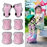 LittleSo プロテクター キッズ 6点セット 子供用 年齢目安3~12歳 自転車 スケートボード ローラースケート バイク プロテクター キッズプロテクター 手首/肘/膝ガード 保護 収納袋付き (ピンク)