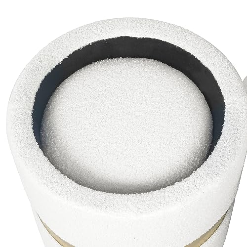Joveco Round Boucle OttomanOttoman with Storage Set of 2, Velvet Green Ottoman with Gold Metal Band, Upholstered Foot Stools for Home Decor, Large Storage & Space Saving (White)