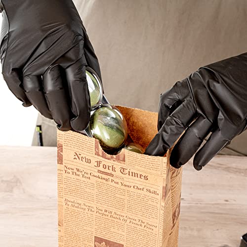 Bag Tek 2 Lb Disposable Lunch Bags, 100 Sturdy Take Out Bags - Flat Bottom, Microwavable, Kraft Newsprint Design Paper Bags, Freezable, Great For Restaurants, Cafes, And Bakeries - Restaurantware by Restaurantware - Image 5