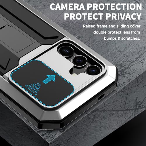 Coque Samsung S24 Plus Miimall en métal argent avec support - 4