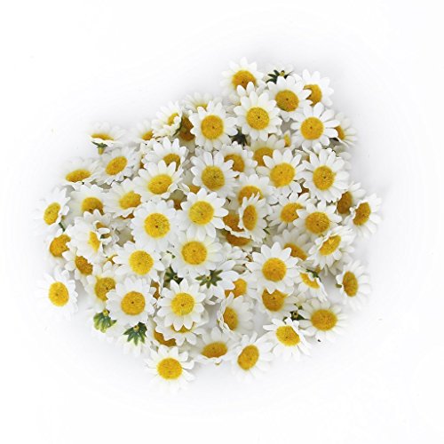 100Pcs Artificial Flowers Wholesale Fake Flowers Heads Gerbera Daisy Silk Flower Heads Sunflowers Sun Flower Heads for Wedding Party Flowers Decorations Home Decor White