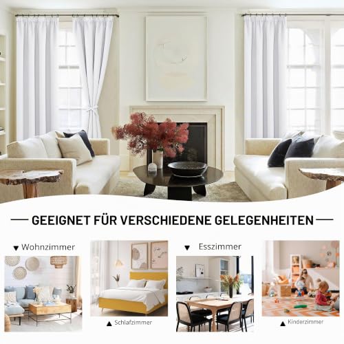 DWCN Raumteiler Gardinen Thermovorhang Blickdichte Wohnzimmer Kräuselband – Ansicht 6