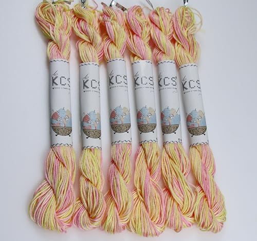 Image of KCS Big skeins of 25 Meters Size 25 Color Variegated Cross Stitch Stranded Threads,6 skeins,4160