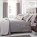 Catherine Lansfield Flor Bordada Juego de edredón, Poliéster, Gris, Super King Duvet Set