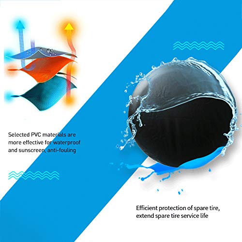 Spare Tire Cover Fit for Your SUV, Jeep, RV, Trailer, Truck, Waterproof Dust-Proof PVC Leather Tire Covers (15 inch for Diameter 27.56” - 29.53”) - Image 4