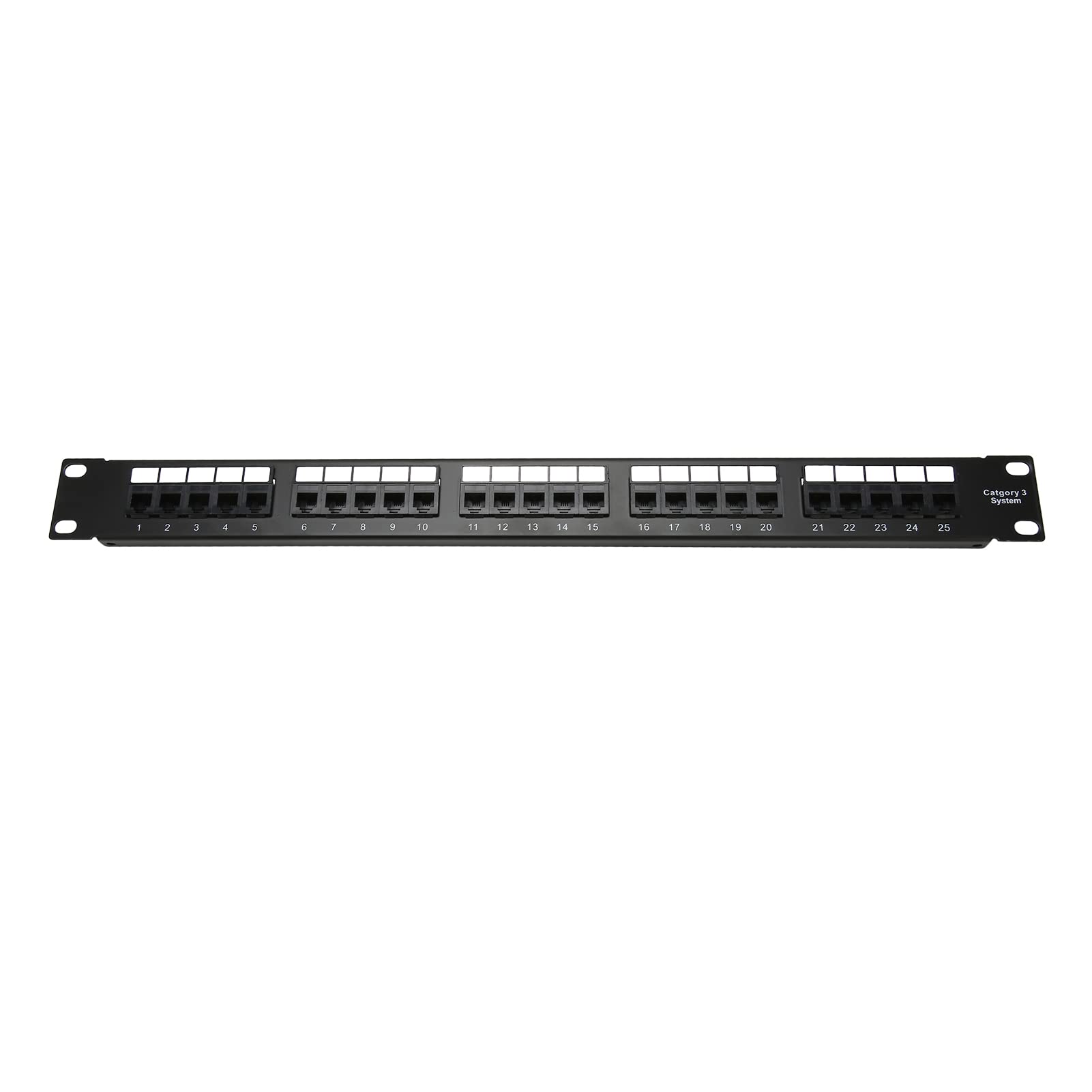 Gonetre Patch Panel Cat3 Patch Panel Rj11 Pannello patch di rete Rj11 Accoppiatore passante 25 porte Anti interferenza Pin Cat3 Patch Panel per armadio rack da 19 pollici