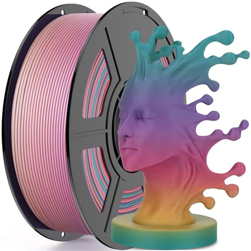 Image of Matte Rainbow PLA Filament 1.75mm, Amoybaby Gradient Rapid PLA Filament 1KG(2.2lbs) Multi-Color Changing 3D Printer Filament for FDM 3D Printers & 3D Pens