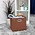 JIAessentials Brown Foldable Storage Baskets Cube Bins Storage Organizers With Handles For Living Room , Bedroom, Office Storage, Closet, And Shelves 13 Inch Set Of 2