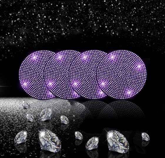 Miniatura 7 de NBTEPEM 4 posavasos para automóvil, 2.75 pulgadas, antideslizantes, a prueba de golpes, universales, con diamantes de imitación, accesorios
