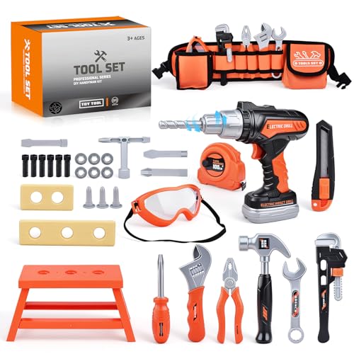 CASRRA Kids Tool Set Kid Toddler Tools Belt 3 4 5 Year Old