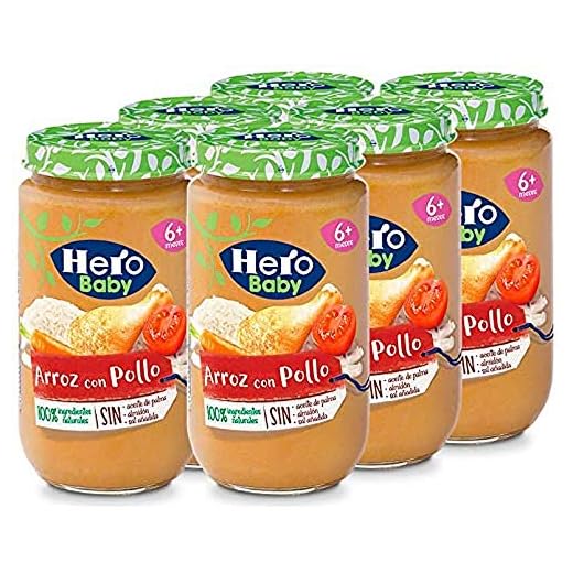 Hero Baby - Arroz Con Pollo Tierno 235 gr - Pack de 6 (Total 1410 gr)