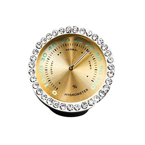 idain Car Dashboard Hygrometer - Mini Vehicle Hygrometer Decoration (White)