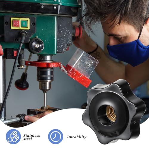 4 Stück Sterngriffmutter M8, Stern Muttern, Schwarz Sternform Kopf Klemmmutter, Rändelschraube mit Innengewinde