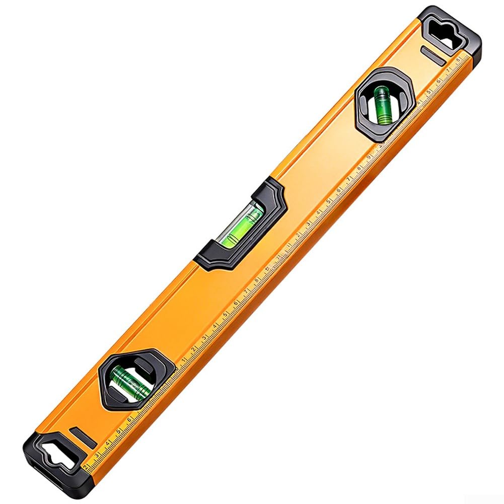 Righello magnetico in lega di alluminio con scala incisa, resistente agli urti, per superfici metalliche (500 mm)