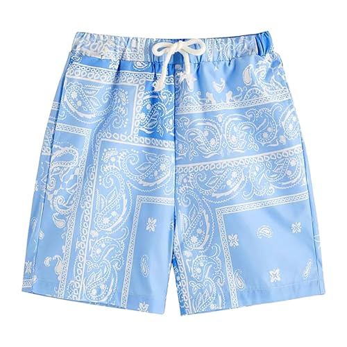 Cexiakong Pantalones cortos de malla para hombre, estampado gráfico, ligeros, con cordón, pantalones cortos de baño informales, pantalones cortos para fitness, baloncesto, pantalones cortos, boho