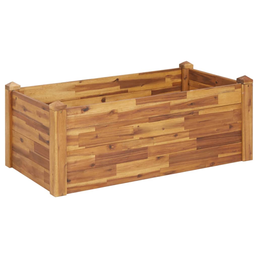 vidaXL Garden Raised Bed in Solid Acacia Wood - Large, Stackable Planter - Perfect for Planting Vegetables, Flowers and Herbs - Natural Wood, Weather-Resistant Finish - Outdoor Usage