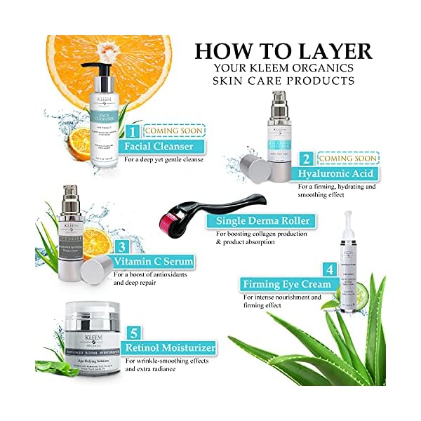 Anti-Aging-Retinol-Moisturizer-Cream-for-Face-and-Neck-with-25-Retinol-and-Hyaluronic-Acid-Top-Night-Anti-Wrinkle-Facial-Cream-for-Men-Women-to-Reduce-Wrinkles-Dark-Spots-Cruelty-Free Kleem Organics Retinol Moisturizer - 2.5% Retinol and Hyaluronic Acid for Face Rejuvenation and Anti Aging - For Women and Men