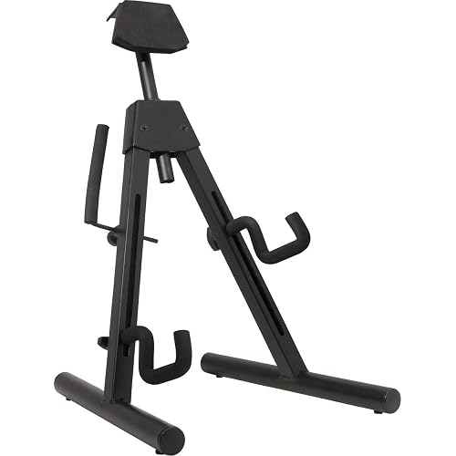 Fender Universal A-Frame Guitar Stand for Electric and Bass Guitars, Height Adjustable Padded Rest, Dual Adjustable Yokes