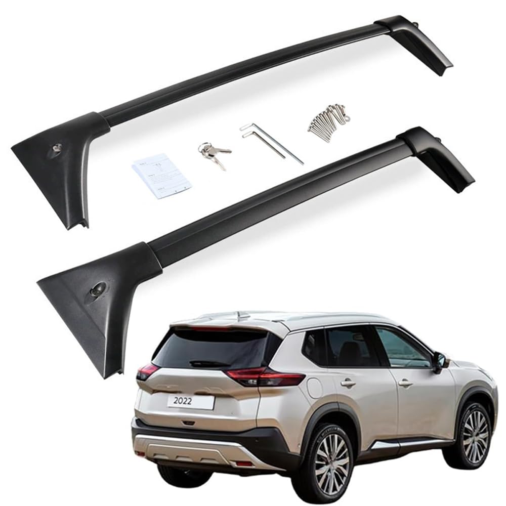 Barre Portatutto per Nissan X-Trail T33 2021 2022 2023 2024 2025, Trasversali Tetto Alluminio Portapacchi, Coppia Barre dedicate antifurto nere,third generation model
