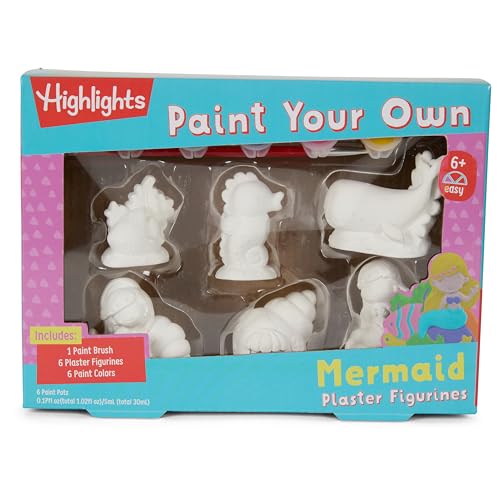 Highlights Paint Your Own Plaster Figurine & Activity Kits DIY Art Sets with Figurines Paints Brush & Bonus Activities Multiple Themes Ages 6+