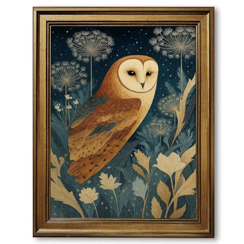 Framed Owl Canvas Print Art Modern Cute Wall Art Painting