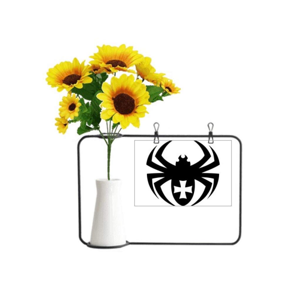 Araignée noire carte de bénédiction avec tournesol pour rompre la monotonie