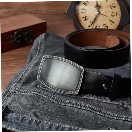 Hebilla de cinturón Jorzer de 2 piezas estilo vintage resistente para vaqueros de hombre 4