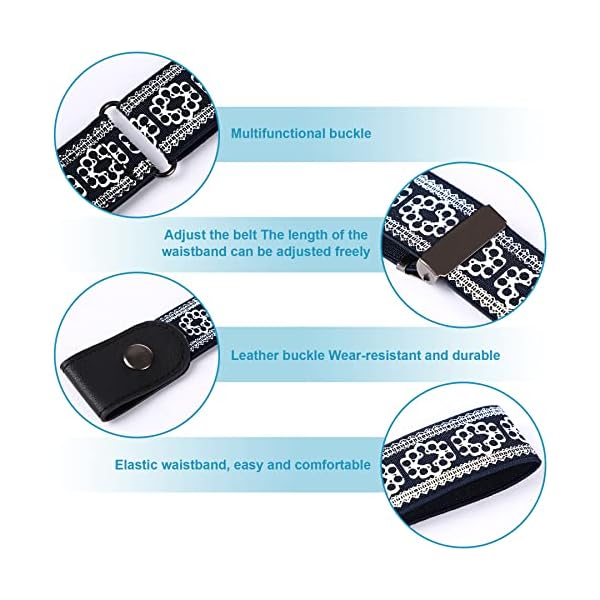 SANNIX 8 Pack Buckle Free Belt No Buckle Elastic Belts Adjustable Belt for Women Men Jeans Pants - Image 4