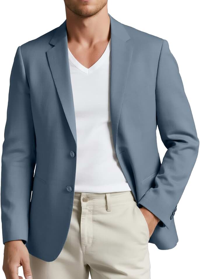 Blazer masculino casual slim fit para homens, casacos esportivos de dois botões, casamentos, festas de formatura