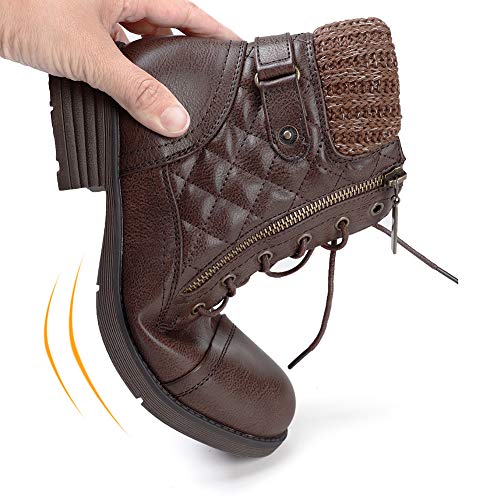 stq women's combat boots lace up ankle booties
