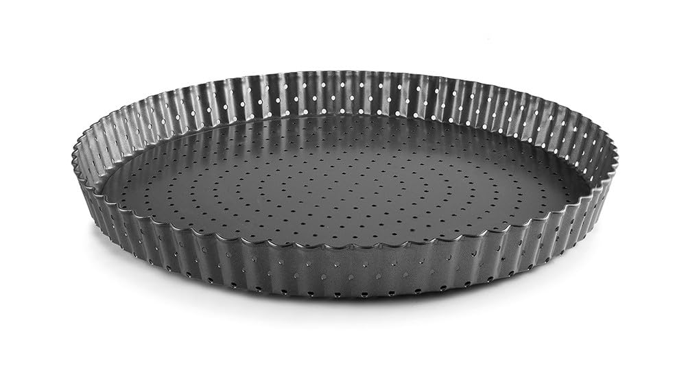 ibili 835328 Perforated Tart Mould Crous 28 cm, Steel, Black