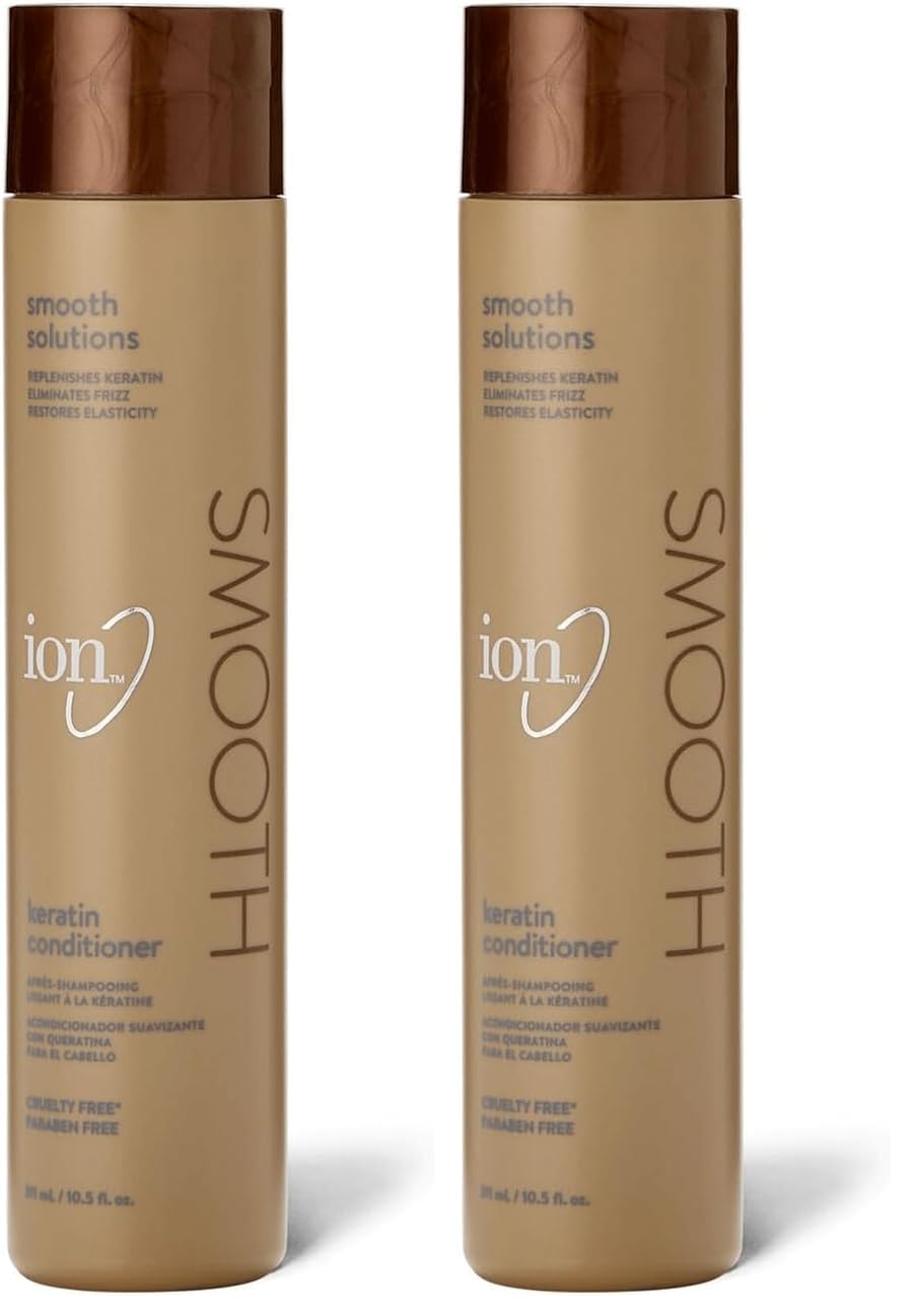 ion Keratin Smoothing Conditioner, Sulfate free, eliminates frizz and strengthens, 10.5 oz (Pack of 2)