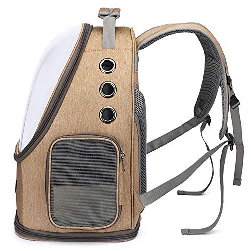 Sac à dos pliable pour chat et petit chien marron ventilé - 5