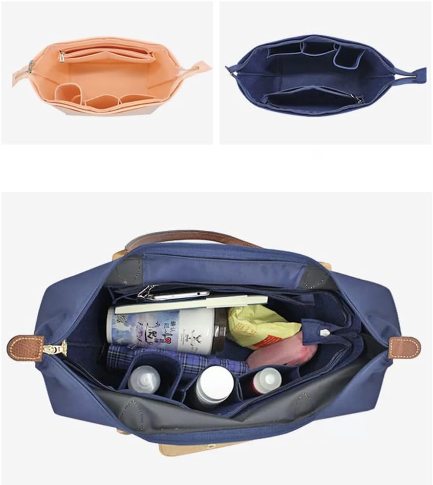 SMART DK Purse Organizer Insert for Longchamp Le Pliage Handbag Insert (BLACK (zipper), Medium) image 2