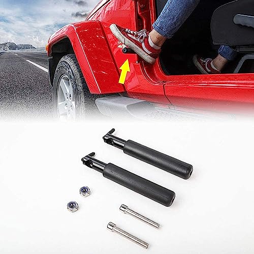 JeCar Foot Pegs Rests Pedal Foot Rest Kick Panel Made of Solid Steel for 2007-2023 Jeep Wrangler JK JKU JL JLU JT 1 Pair